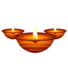 Diwali Decoration Striped Terracotta Diya Transparent Sticker